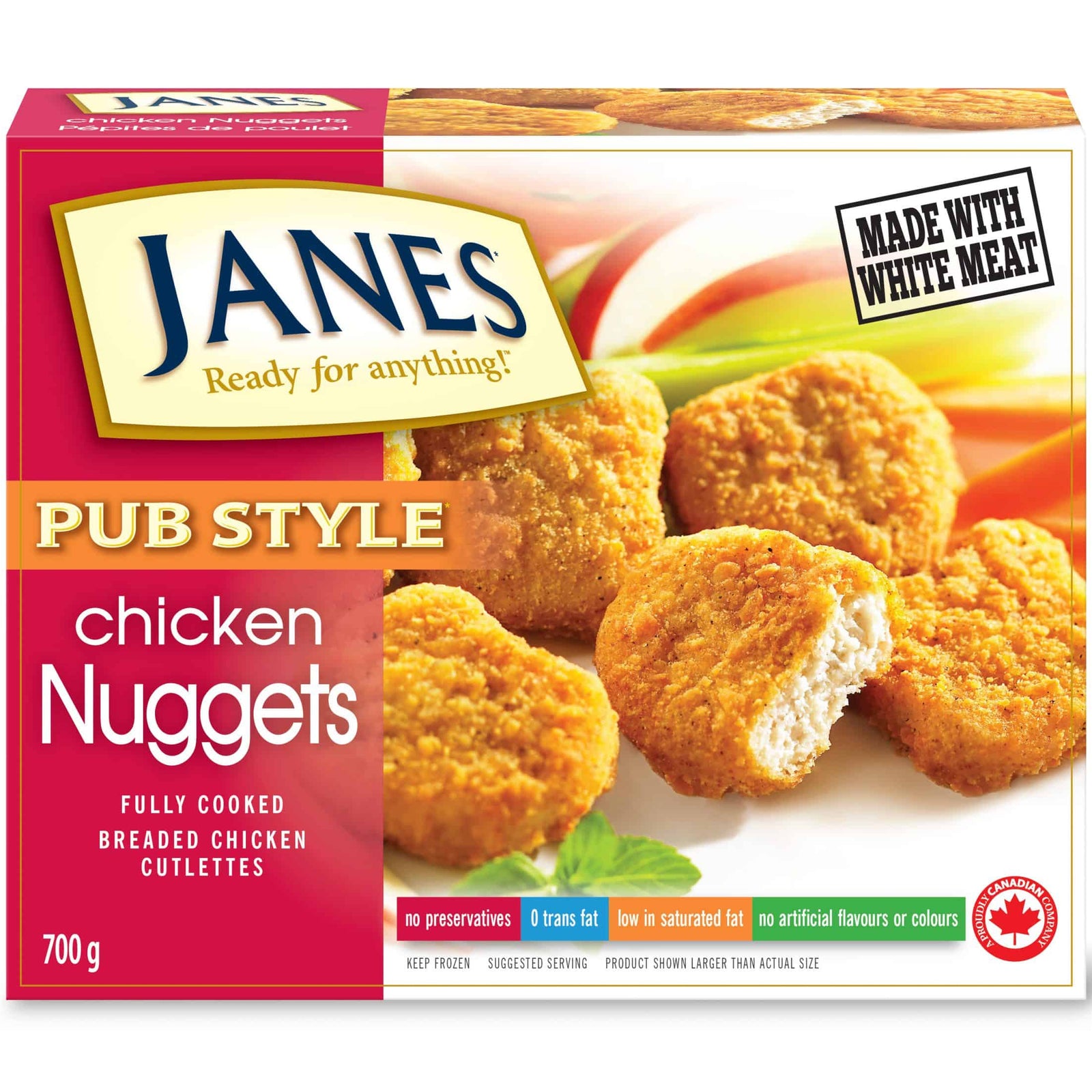 Janes Pub Style Fully Cooked Chicken Nuggets 1.1kg