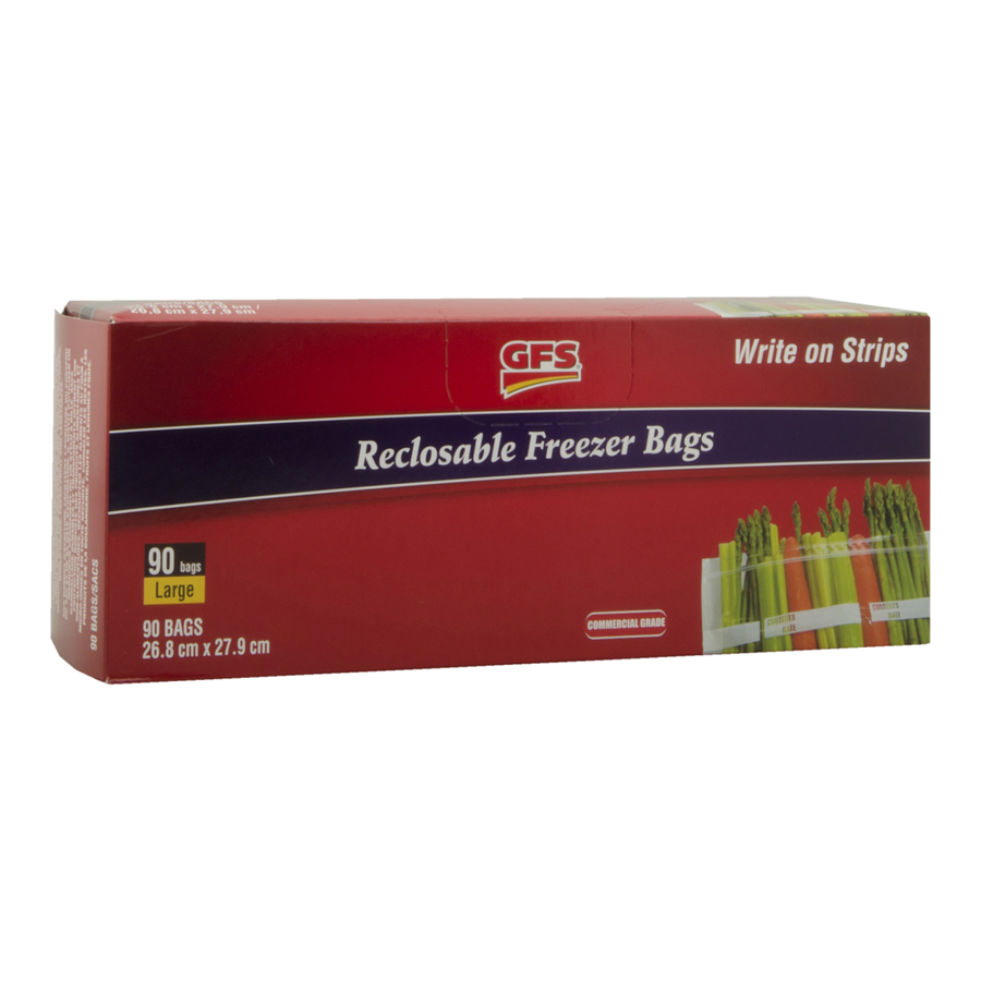 GFS Reclosable Freezer Bags Large 90ct