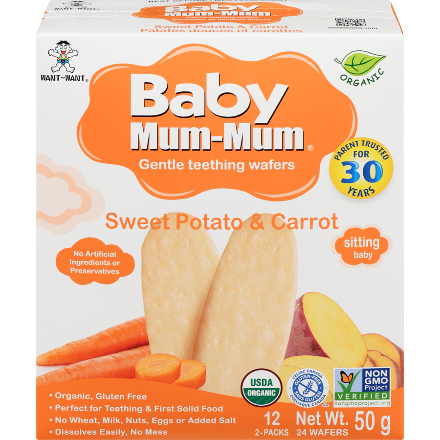 Hot-Kid Baby Mum-Mum Sweet Potato & Carrot Baby Snacks 50 g