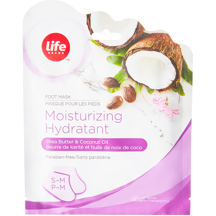 Life Brand Moisturizing Foot Mask - Shea Butter & Coconut Oil