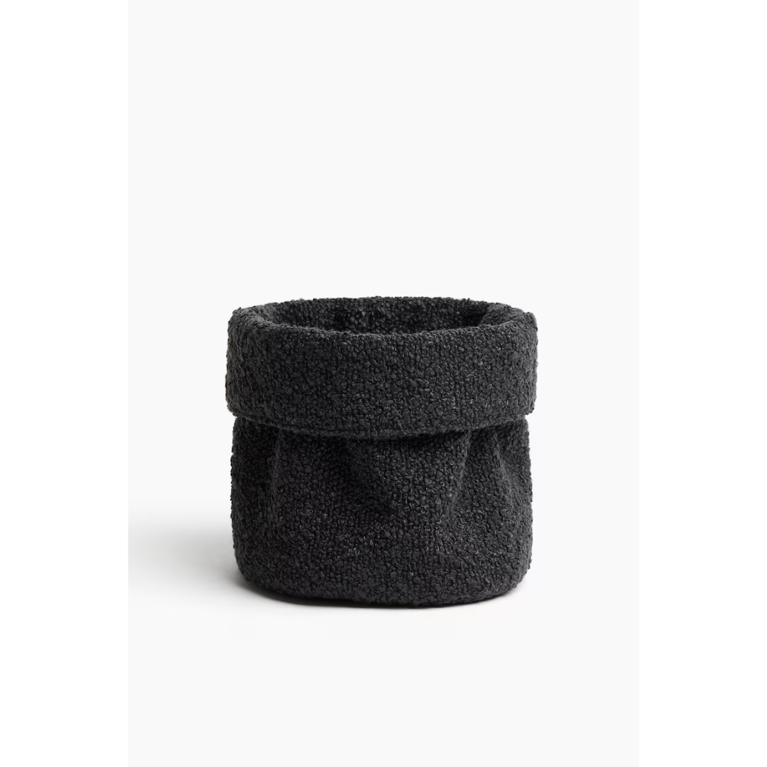 Small Boucle Storage Basket - Deep Grey