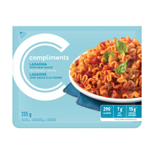 Compliments Balance  Lasagna With Meat Sauce Frozen Entree 255 g