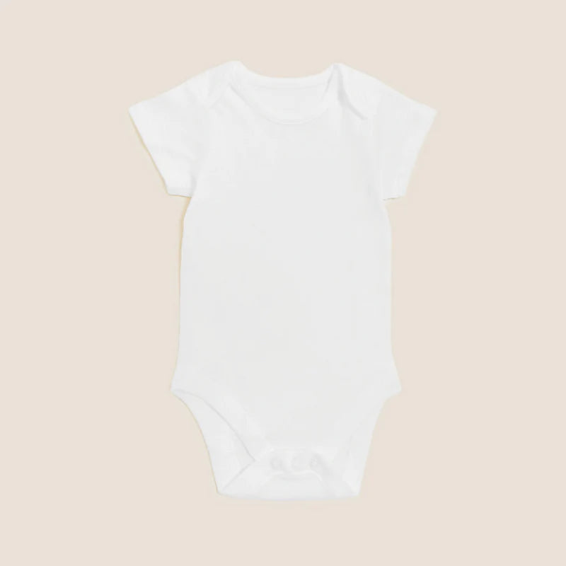 M&S Short Sleeve Bodysuits, 6-9 mths, White