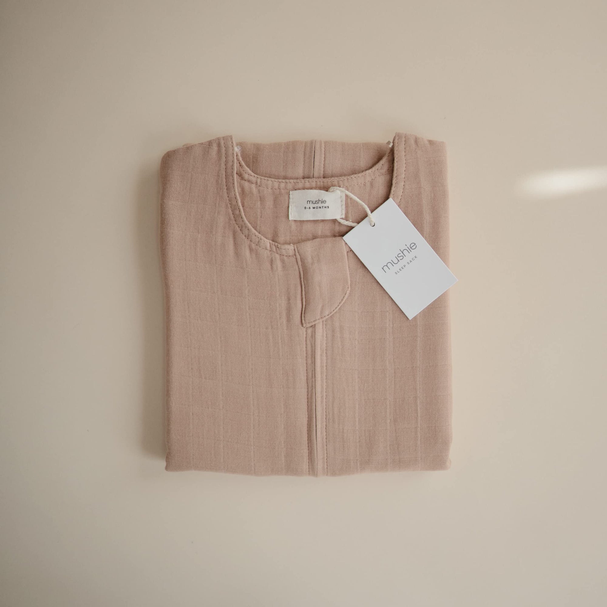 Mushie Organic Cotton Sleep Bag - Natural, 0-6mths