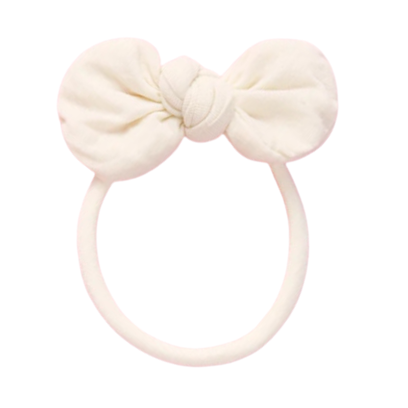 Baby Girl Headband with Bow - White