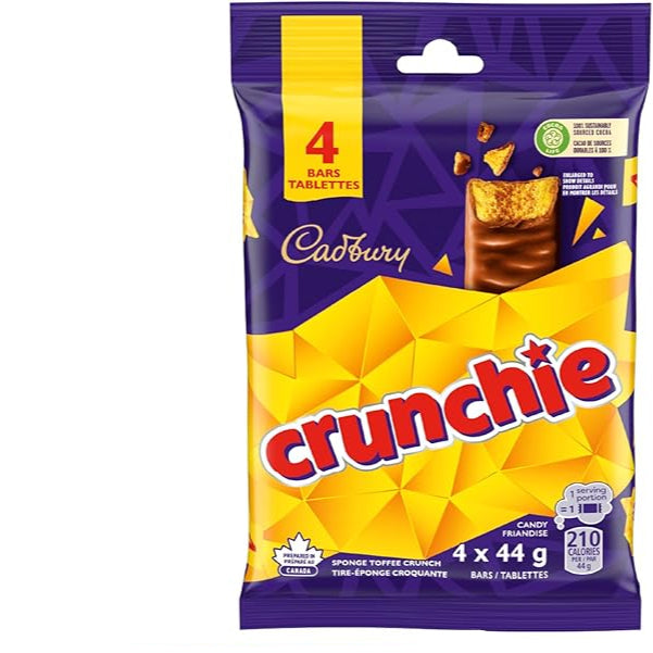 Cadbury Crunchie Chocolate Bar 44g x 4ct