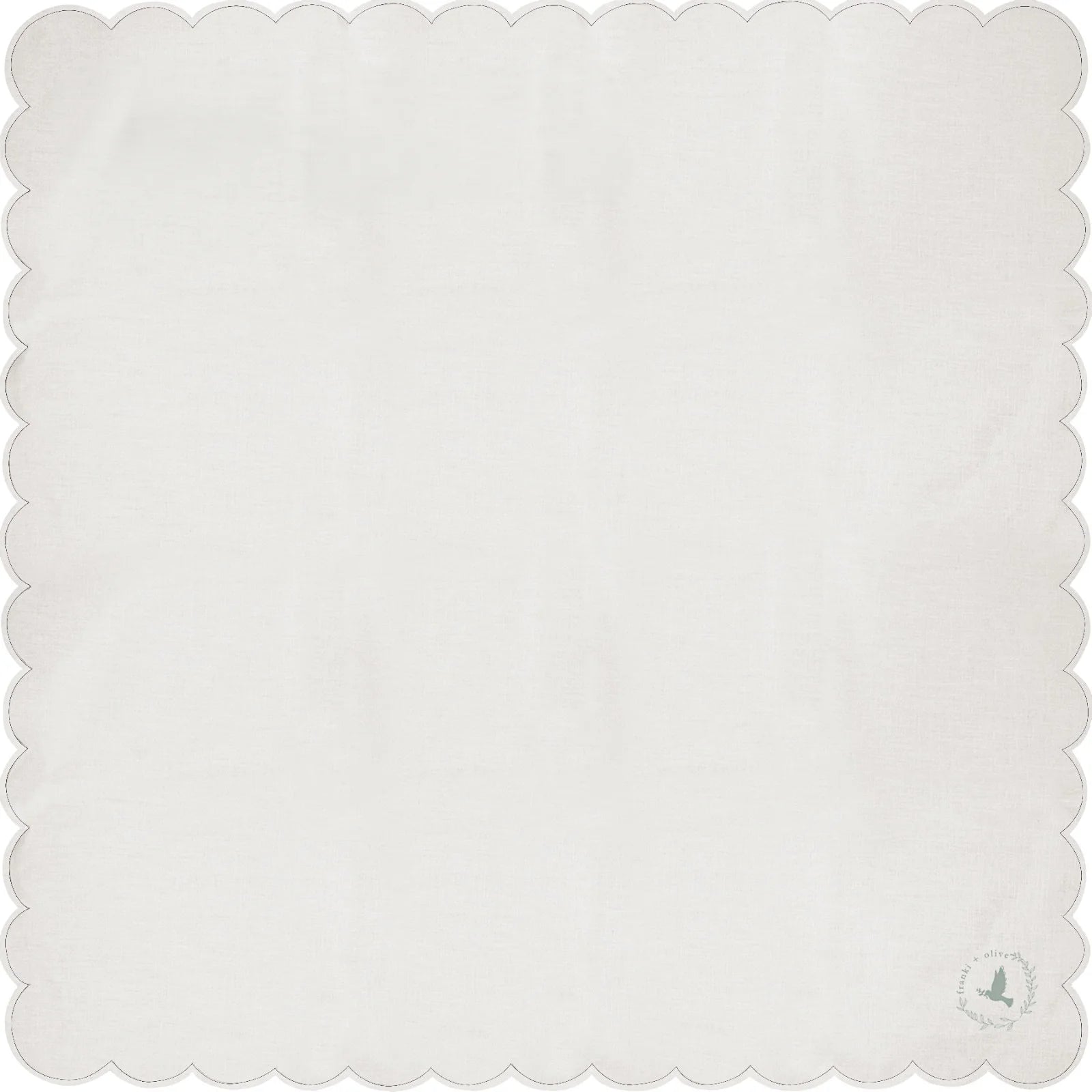 The Francesca Collection, Scallop Cotton Scarf - White