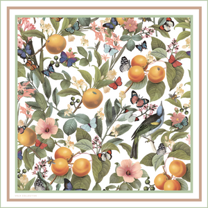 Vela Collective 90x90 Silk Scarf - Peachy Floral