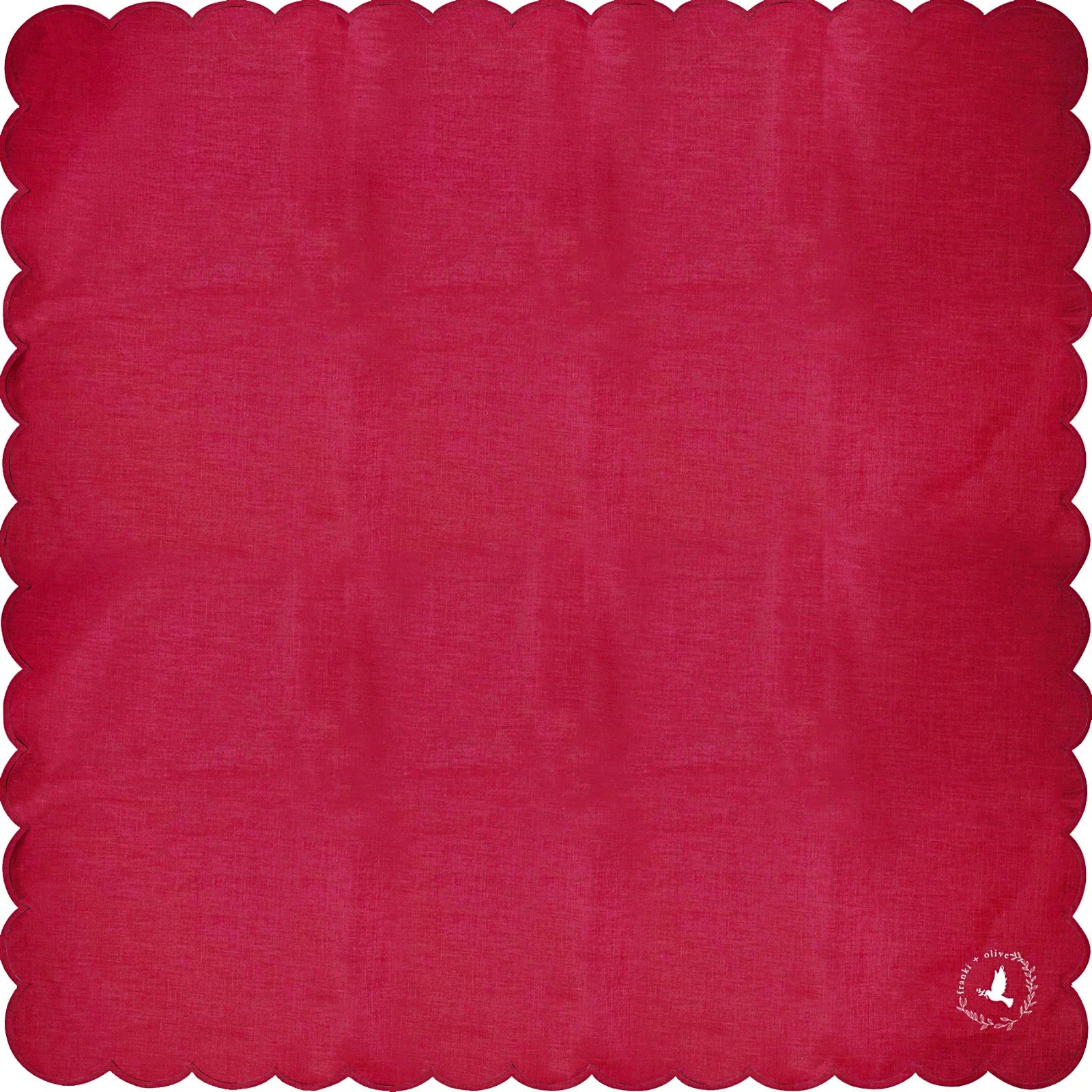 The Francesca Collection, Scallop Cotton Scarf - Red