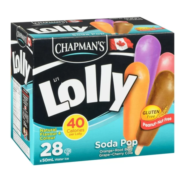 Chapman's Lolly Soda Pop Ice Bars  28ct