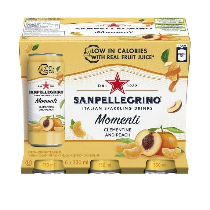 San Pellegrino Clementine & Peach Sparkling Drink 330ml x 6ct