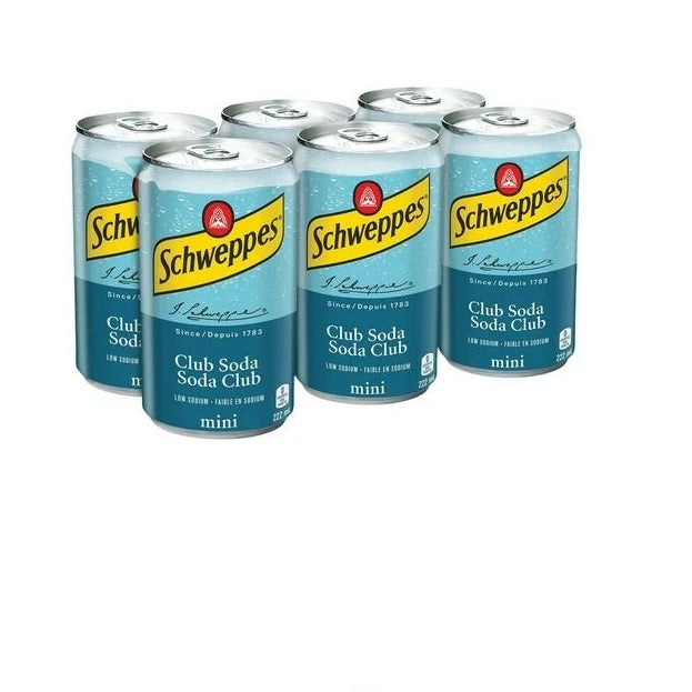 Schweppes Mini Club Soda 222ml x 6ct