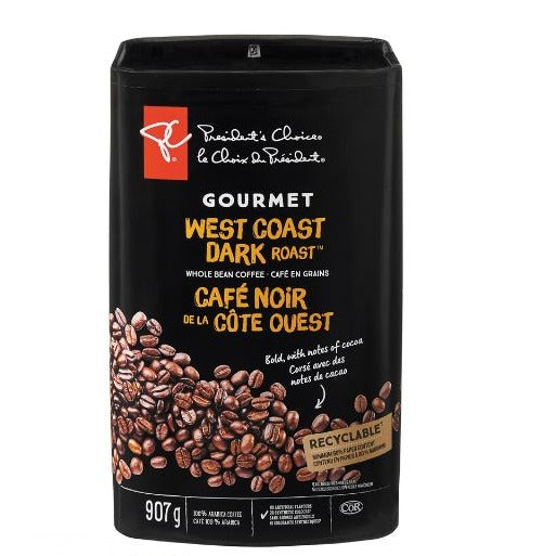 PC Gourmet West Coast Dark Roast Whole Bean Coffee 907g