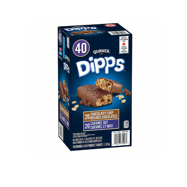 Quaker Dipps Granola Bars Variety Pack  40ct