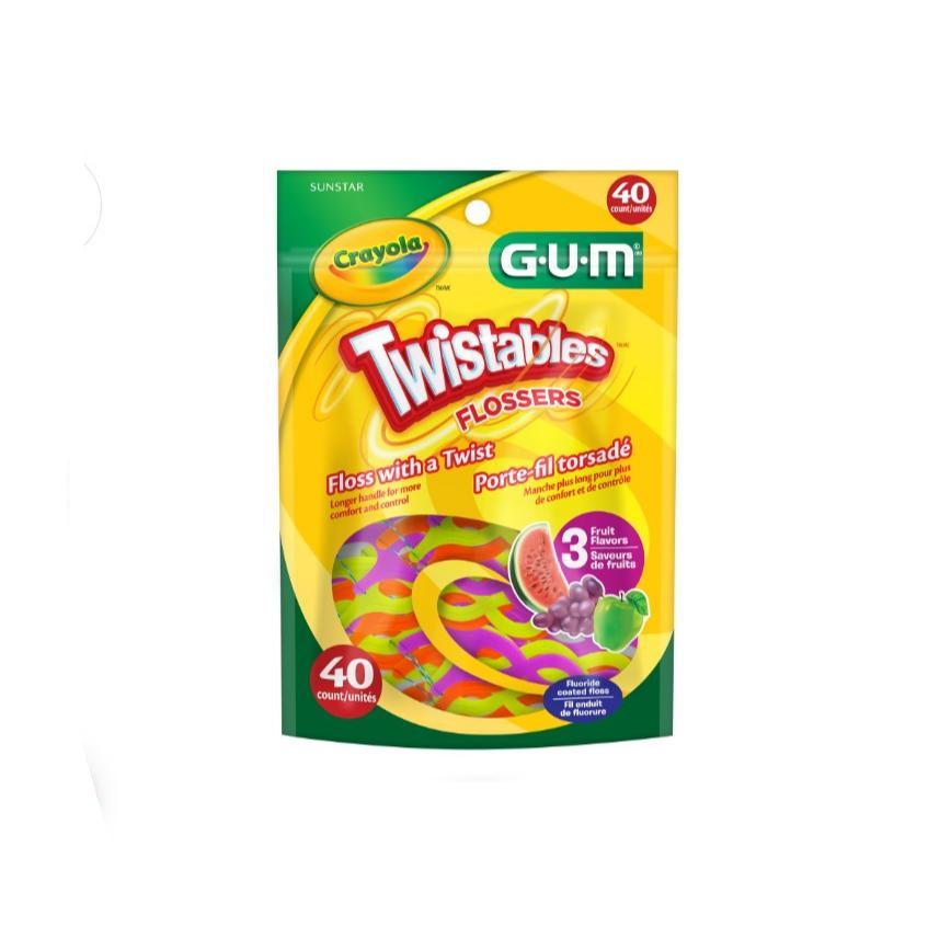 G-U-M Crayola Flossers Twistable Kids 40 ct