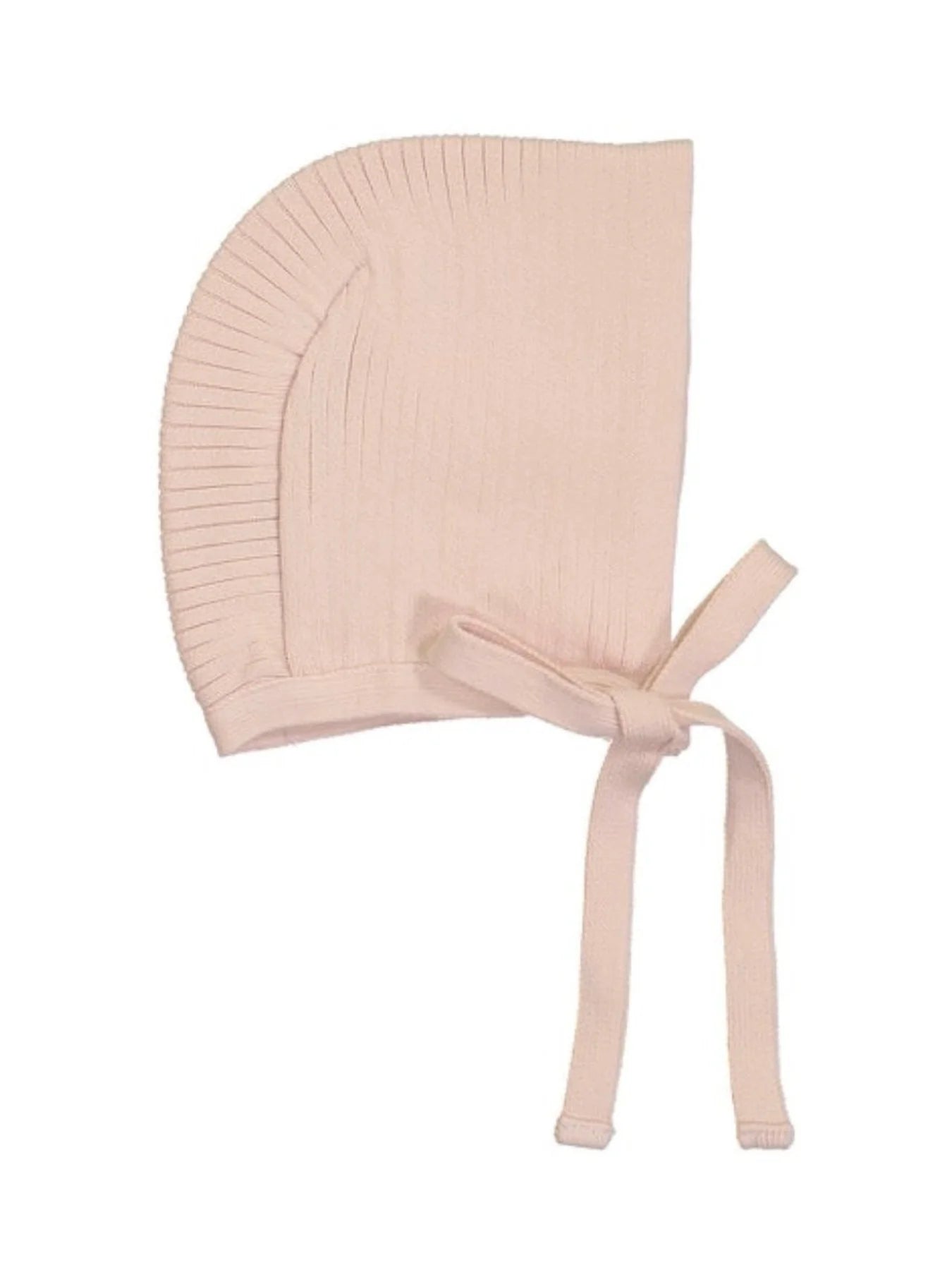 Feltman Bros, Blush Ribbed Knit Bonnet, Medium