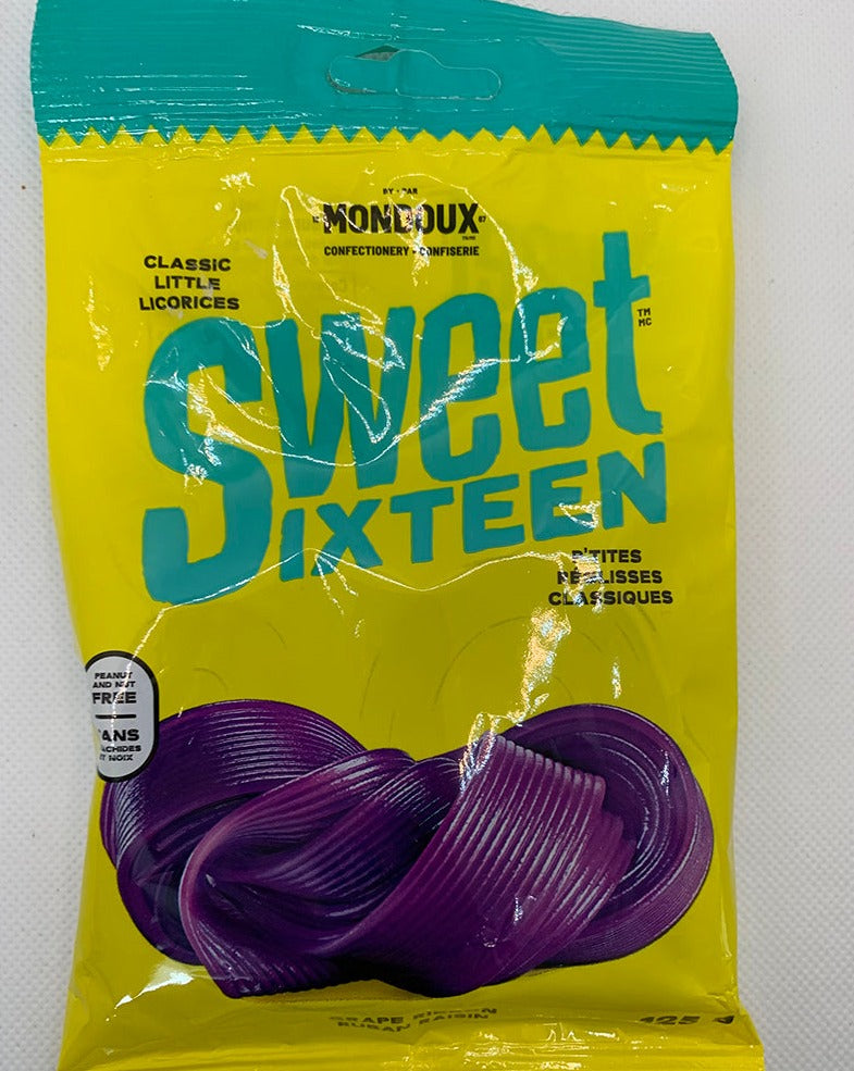 Mondoux Sweet Sixteen Grape Ribbon Licorice  125g