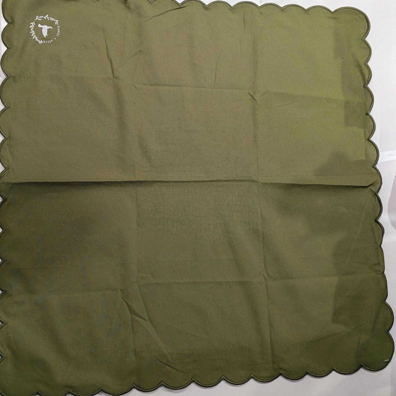 The Francesca Collection, Scallop Cotton Scarf - Olive