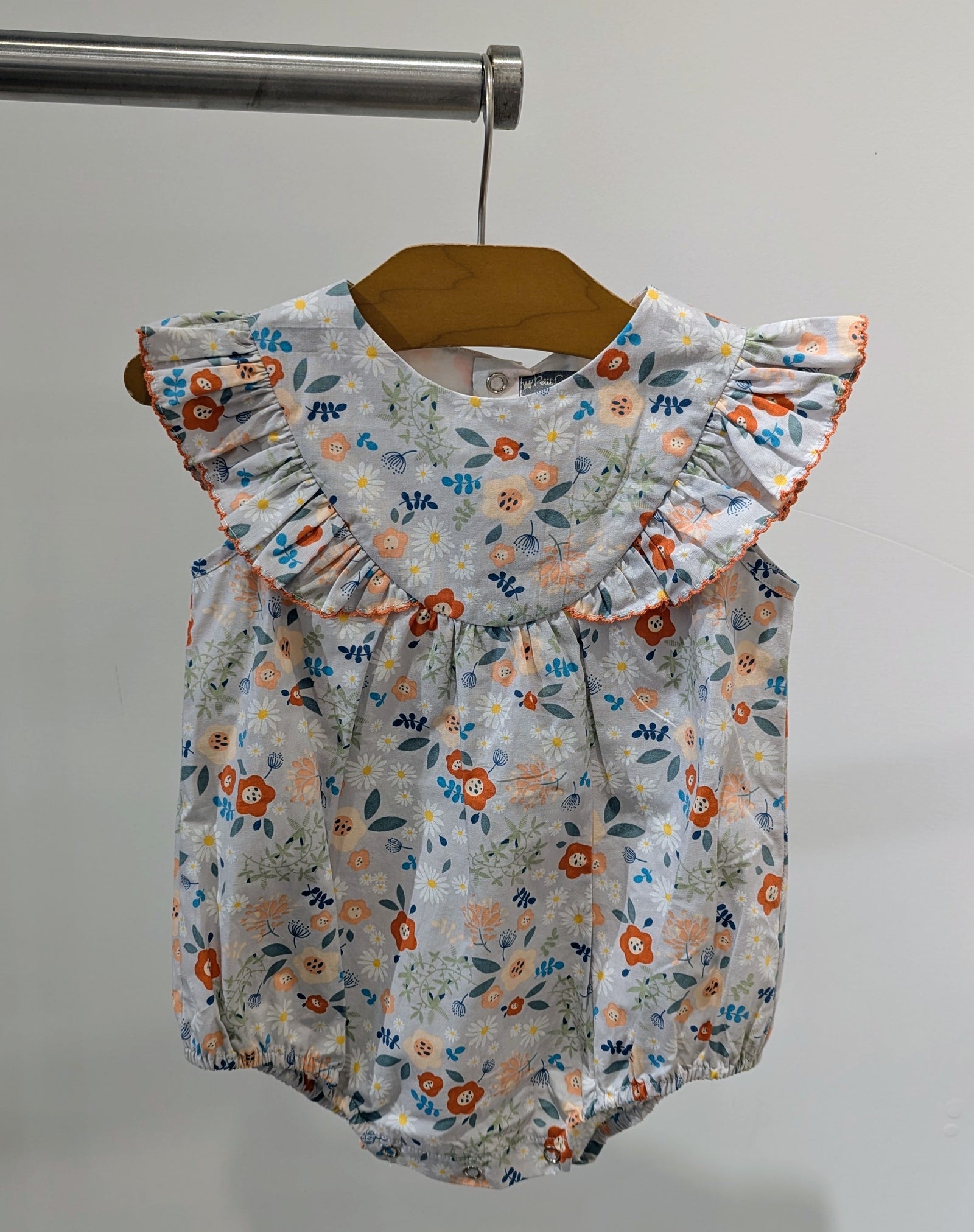 Petit Confection, Floral Ruffle Romper, 9 mths