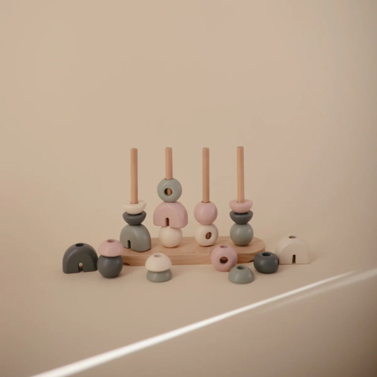 Mushie Wooden Multi Shape Stacker - Original