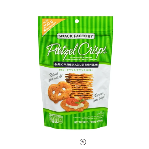 The Snack Factory Garlic Parmesan Pretzel Crisps 200g
