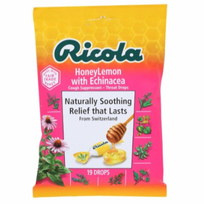 Family Pack Ricola Honey Lemon with Echinacea Throat Lozenges  45ct