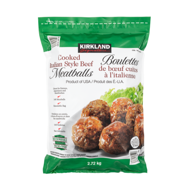 Kirkland Signature Fully Cooked Italian Style Beef Meatballs 2.72kg