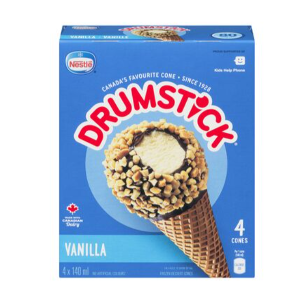 Nestle Chocolate Dipped Peanut Covered Vanilla Drumstick 4ct x 140ml