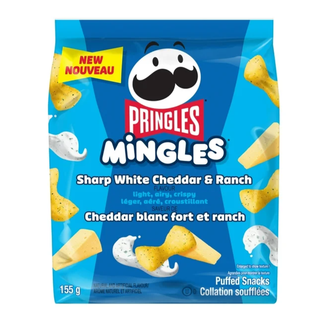 Pringles Mingles Sharp White Cheddar & Ranch Potato Chips 155g