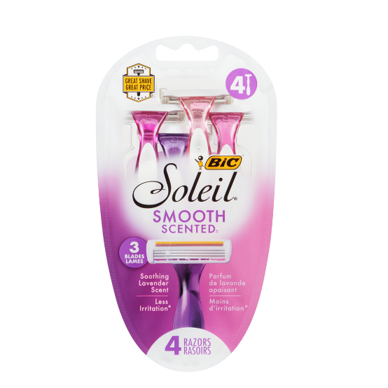Soleil Smooth Scented 4pk Razors Lavender