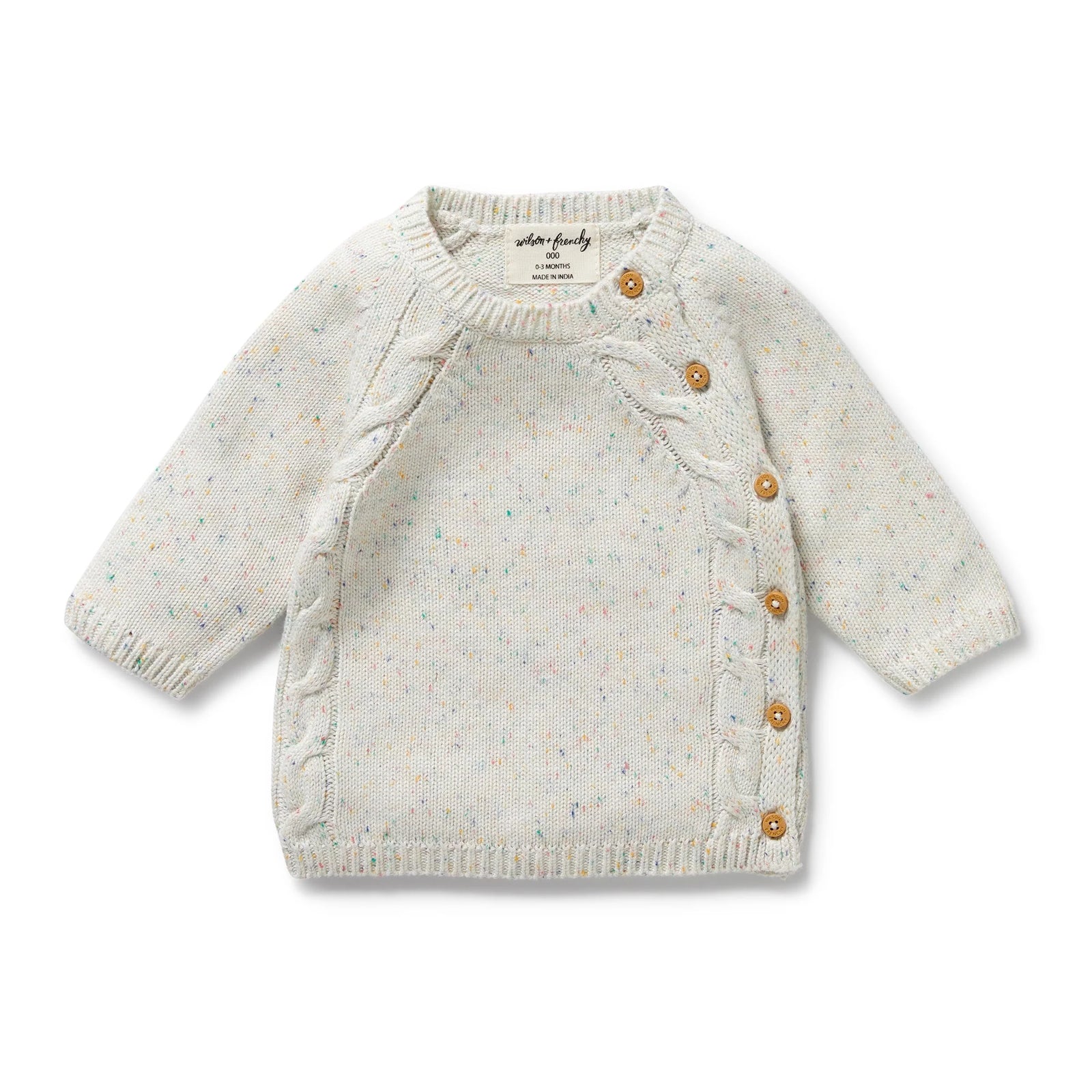 Wilson & Frenchy Hundreds and Thousands Organic Knitted Kimono Cardigan - 3-6m