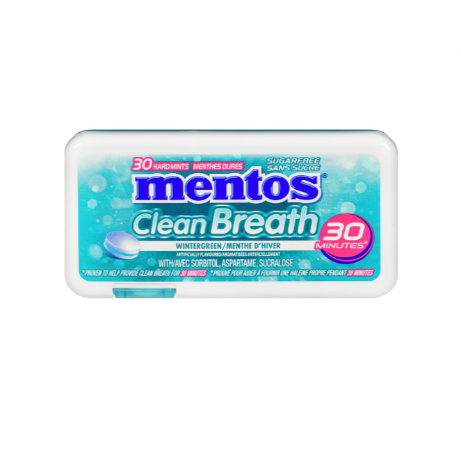 Mentos Wintergreen Clean Breath Hard Candy 30pc