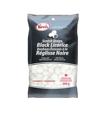 Kerr's Black Licorice Scotch Drops Candies 200g