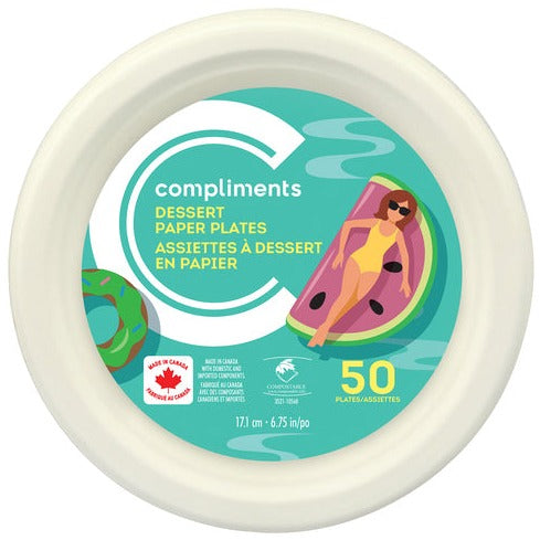 Compliments Dessert Paper Plates 50ct