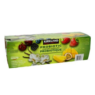 Kirkland Probiotic Yogurt Vanilla, Tropical, Strawberry, and Cherry Berry 6ct