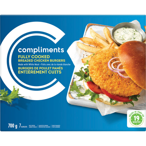 Compliments Fully Cooked Chicken Burgers 700g