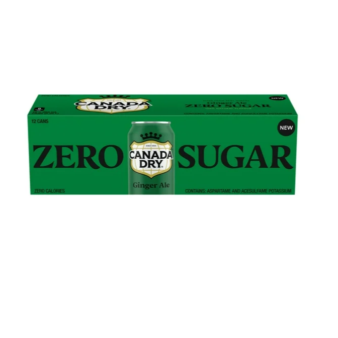 Canada Dry Zero Sugar Ginger Ale 355ml x12ct