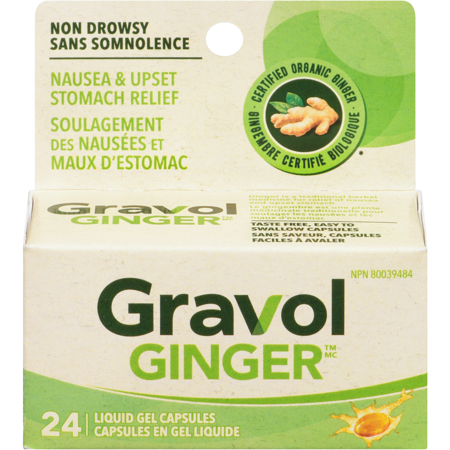Gravol Ginger Liquid Gels 24 EA