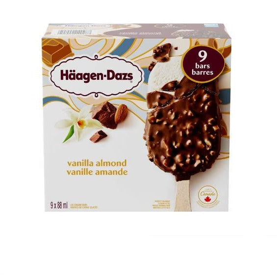 Haagen-Dazs Vanilla Almond Ice Cream Bars  9 x 88ml