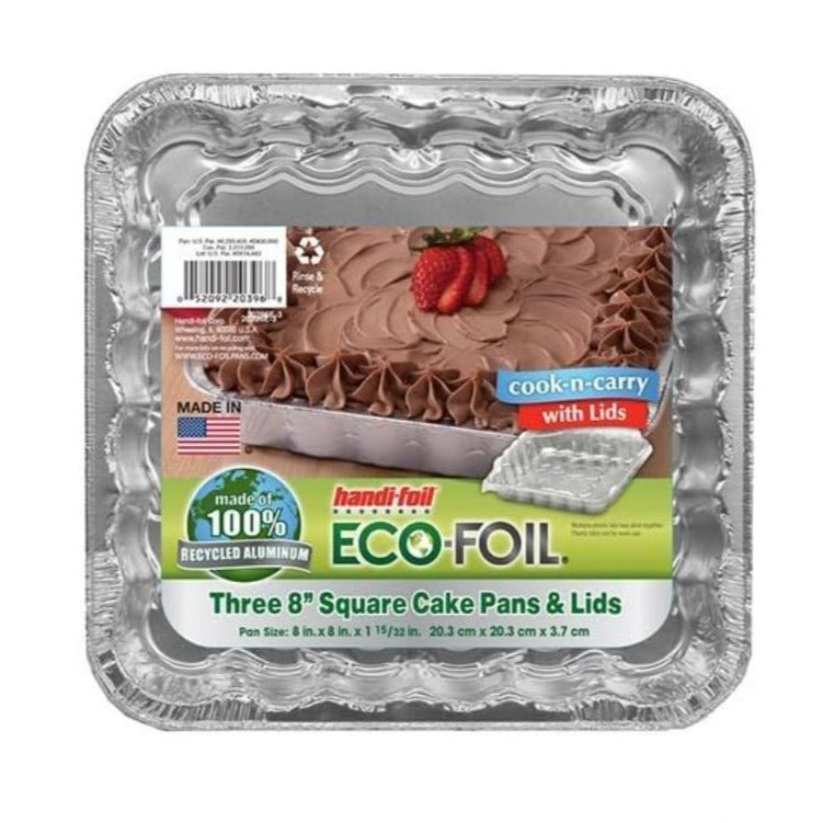 Handi-foil Eco-foil 8" square 3ct w/lids