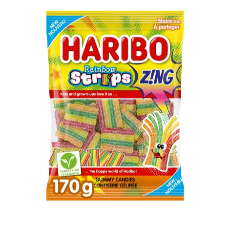 Haribo Rainbow Strips Zing 170g