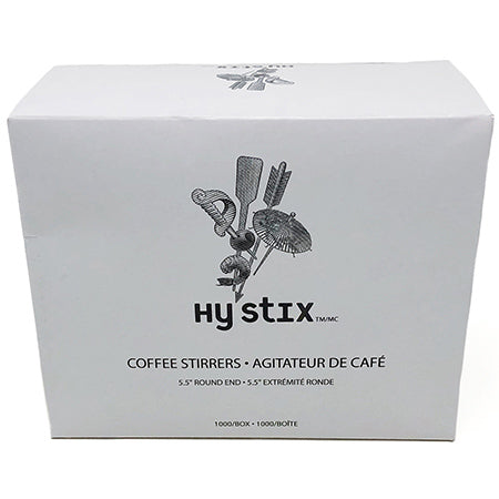 Hy Stix Coffee Stirrers  4.5" round end  1000ct
