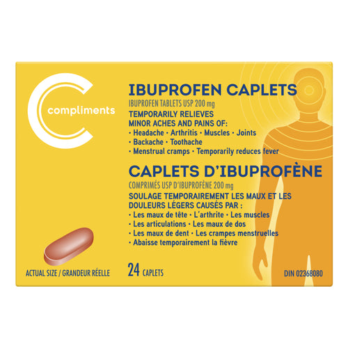 Compliments Ibuprofen Caplets 200mg