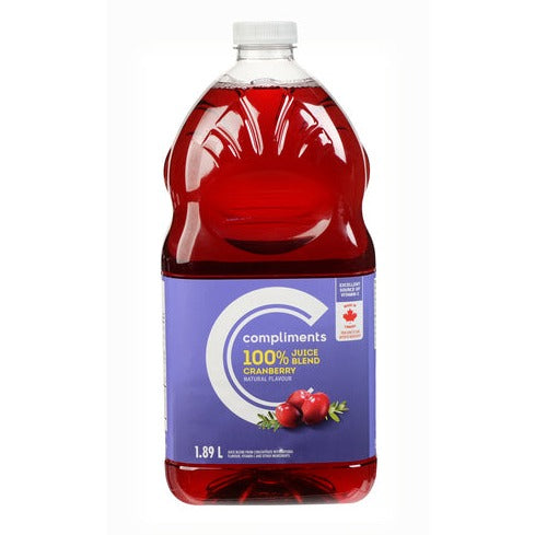 Compliments 100% Cranberry Juice Blend 1.89L