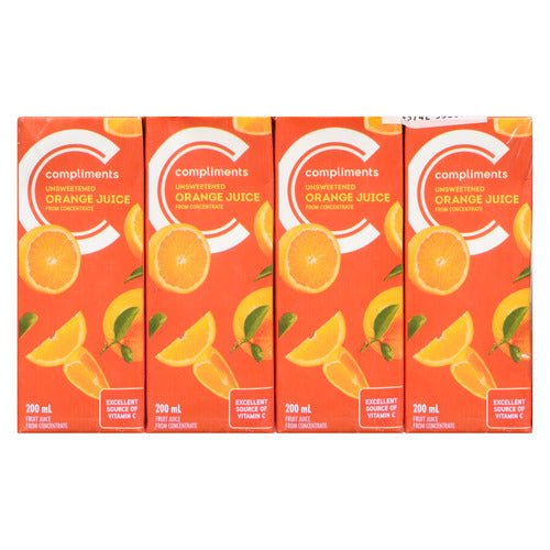 Compliments Orange Blend 100% Juice 200ml x 8