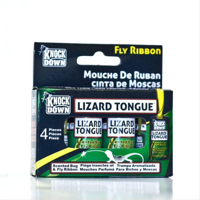 Knock Down Lizard Tongue Fly Ribbon   4ct