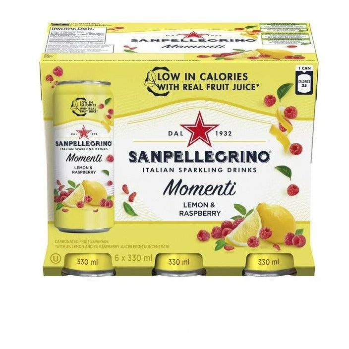 San Pellegrino Lemon & Raspberry Sparkling Drink 330ml x 6ct