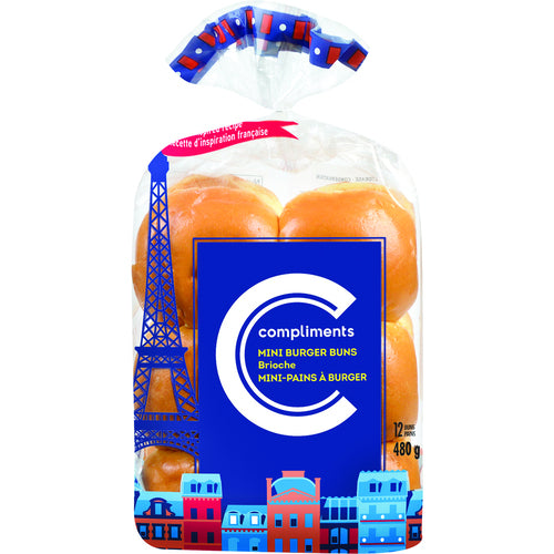 Compliments Mini Brioche Burger buns 480g