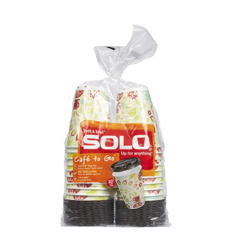 Solo 12oz Cafe To Go Cups & Lids 32 Ct