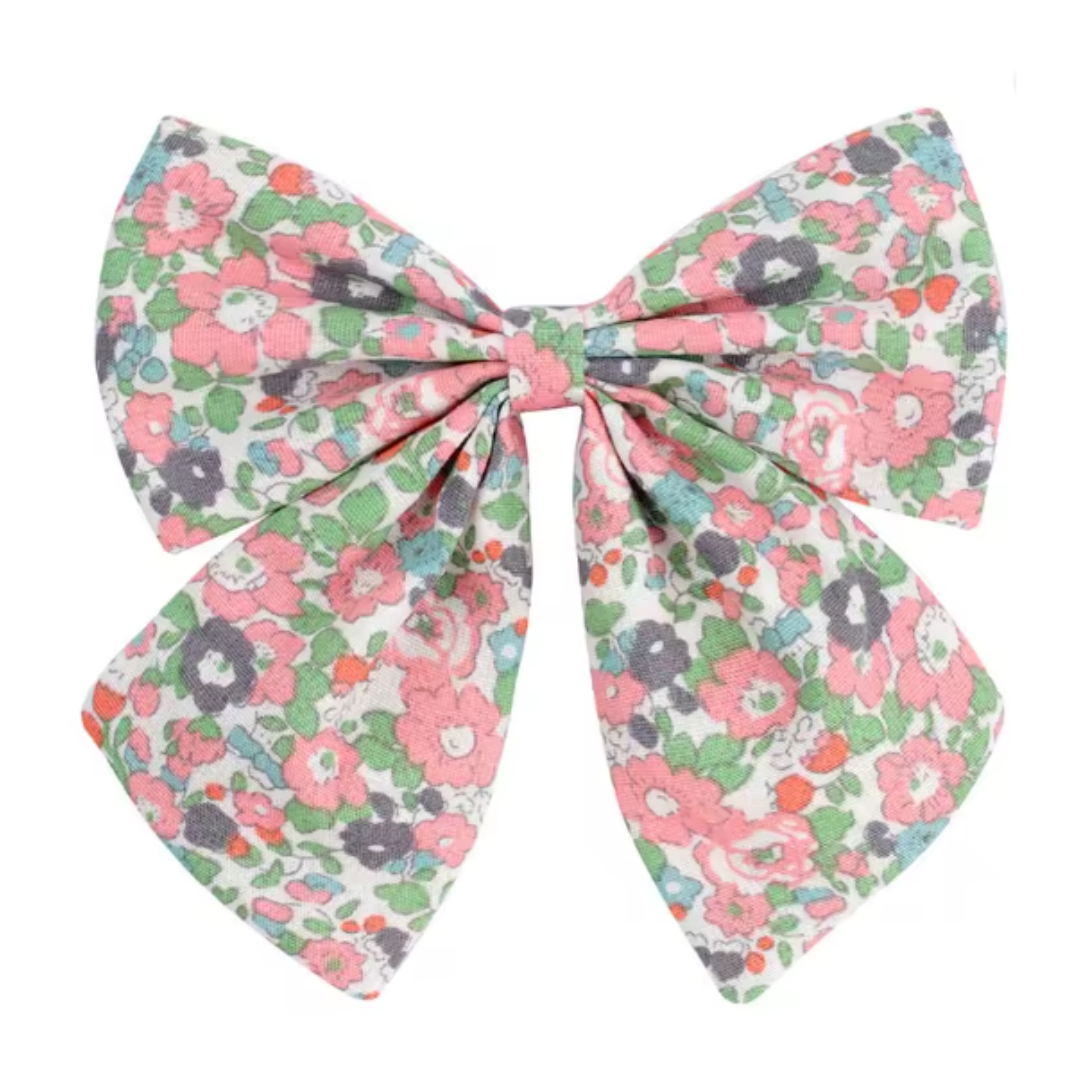 Girls Liberty Bow Hair Clip - Pink Floral